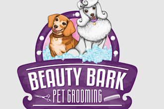 esign modern pet, dog grooming logo for your store