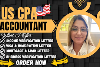 write a CPA letter, verification and income letter as a CPA