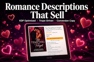 write a conversion optimized amazon KDP book description for your romance novel