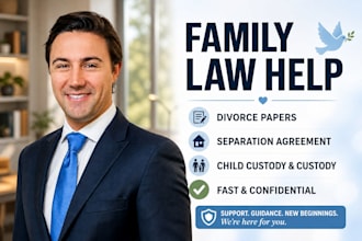 draft divorce papers, child custody agreements, or a parenting plan