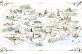 do custom watercolor wedding map