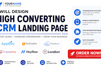 design CRM landing page apptivo freshsales builderall engagebay heyflow landbot