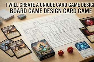 create unique board game design card game design illustration