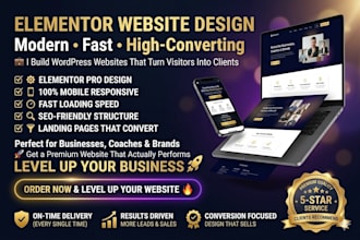elementor, wordpress website with elementor pro, elementor website design