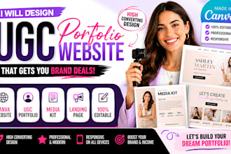 design ugc portfolio website canva landing page media kit digital portfolio