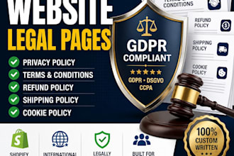 draft website legal pages, refund policy, cookie policy, and shipping policy