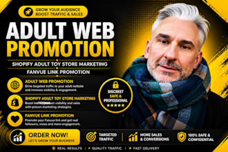 do adult web promotion, shopify adult toy store marketing, fanvue link promotion