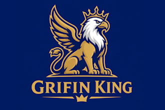 make wonderful grifin king mascot logo design with 1 day delivery
