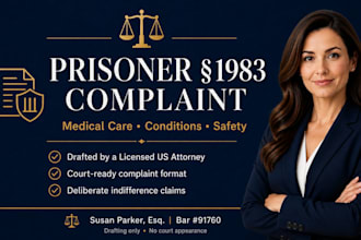 draft a prisoner civil rights complaint under section 1983 as a US attorney