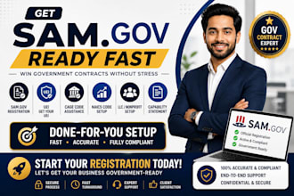 complete sam gov registration with uei cage code naics business setup