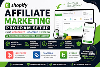 setup shopify affiliate marketing program using uppromote goaffpro  bixgrow