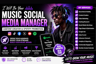 be your music social media manager, content creator and spotify promotion