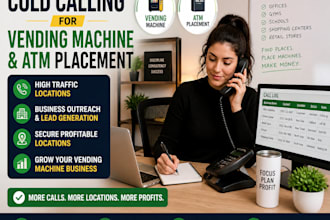 do cold call for vending machine, atm placement in high traffic locations