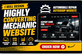 design highly converting mechanic website automobile repair autoshop website