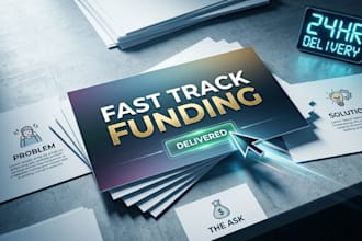 create a modern pitch deck design in 24 hours for urgent startup funding