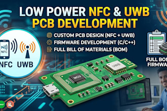 develop low power nfc reader and uwb pcb with full bom and firmware