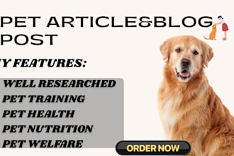 write publish articles  blog posts on cats dogs canary pet guide