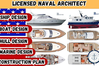 design and review detailed ga plans, hull design, boat design and ship layouts