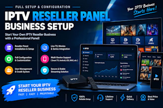 setup reseller panel,trex,megaott,strong8k,dream4k server setup, app rebrand,sup