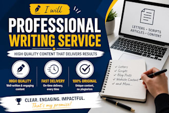 write professional texts, letters and scripts