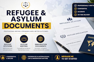 prepare refugee petitions, asylum writing, and immigration documents