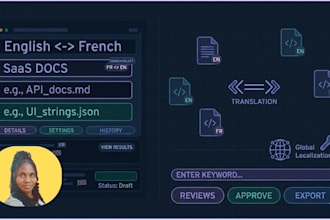 translate and localize saas app, docs in english and french