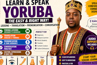 teach yoruba language for beginners, kids, and diaspora learners with audio sup
