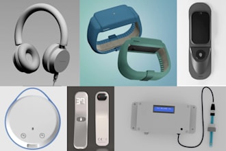 render 3d product design cad model wearable iot device prototype in solidworks