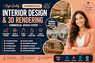 interior exterior design commercial office resturant hotel arch 3d rendering