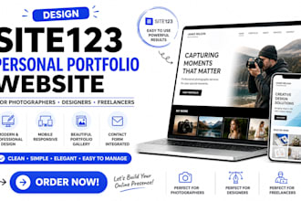 design site123 personal portfolio website for photographers designers freelancer