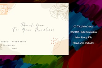 design a professional and modern thank you card for your business