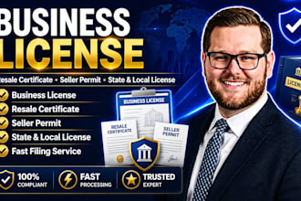 obtain business license, resale certificate, state local and seller permit