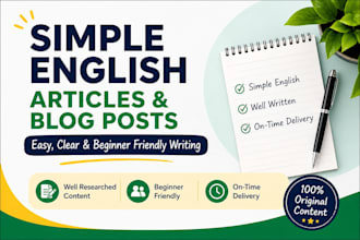 write simple english articles and blog