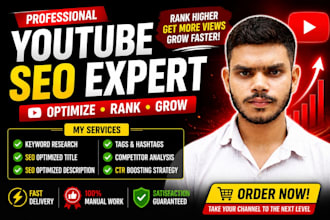 youtube SEO, viral title description and eye catching thumbnail design