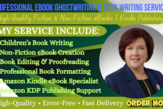 ghostwrite, format and publish professional kindle books