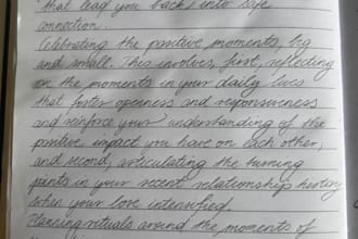 write with cursive any letters or notes or invitations etc
