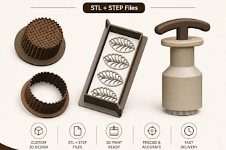 create custom stl and step files for molds, cutters, and stamps
