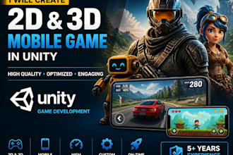 create 2d 3d mobile game in unity game development