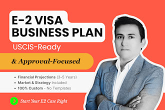 write a uscis ready e2 visa business plan for US investors