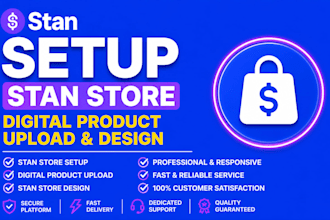 setup stan store digital product stan store product upload stan store design