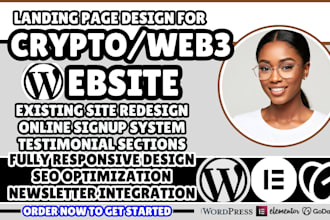 crypto landing page, blockchain landing page, web3 landing page design