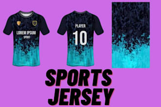 design a unique jersey or sport jersey with tech pack