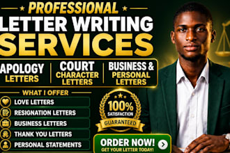 write creative court character letter, resignation, apology, love letter