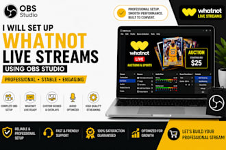 setup whatnot vertical stream for auction or sport with obs