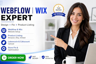 design webflow wix do product listing for leboncoin amazon vinted etsy cdicount