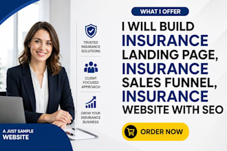 build insurance landing page, insurance sales funnel, insurance website with seo