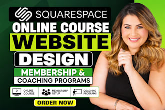 design squarespace online course website, setup membership and coaching programs