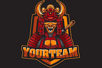 make samurai knight mascot logo design with express delivery