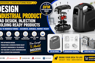 design industrial product, cad design, injection molding ready products