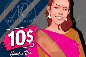 draw professional vexel and vector cartoon portraits